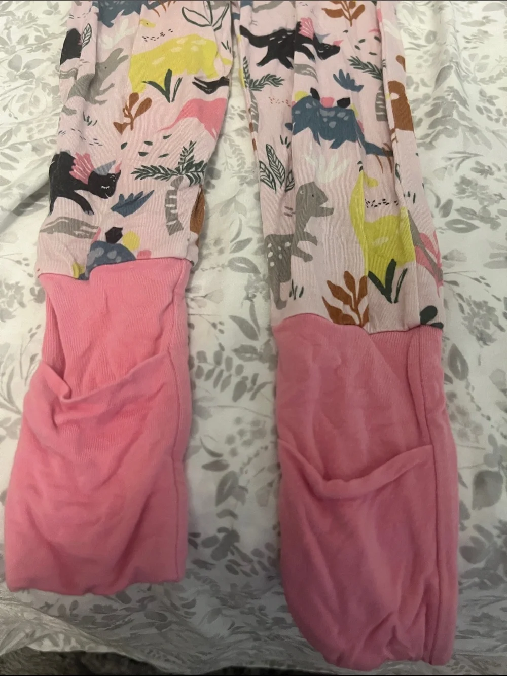 Little Sleepies Pink Dinosaur Print Zippered Pajama